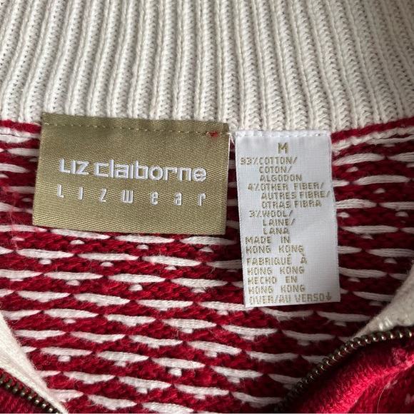 Vintage Liz Claiborne Nordic 1/4 zip sweater M - Picture 9 of 11